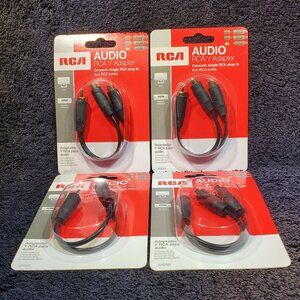 VINTAGE RCA AUDIO Y ADAPTER THAT CONVERTS SINGLE MALE PLUG TO TWO FEMALE  JACKS